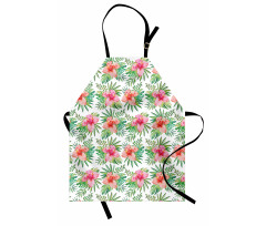 Hibiscus Monstera Palm Leaves Apron