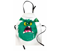 Fluffy Angry Monster Cartoon Apron