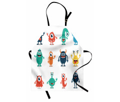 Colorful Monster Graphic Art Apron