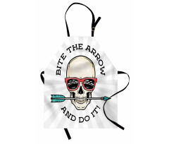 Hipster Skull Pop Art Apron