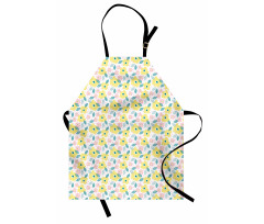 Pastel Spring Flowers Leaves Apron