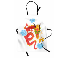 Swirling Clouds Angry Dragon Apron