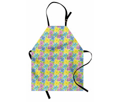 Watercolor Flower and Leaves Apron