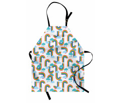 Rainbow and Clouds Pattern Apron