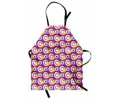 Colorful Hip Circles Swirls Apron