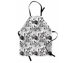 Monochromatic Butterfly Rose Apron