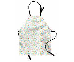 Pastel Dots and Flora Scene Apron