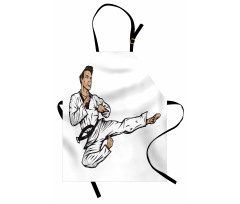 Senpai with Black Belt Kick Apron