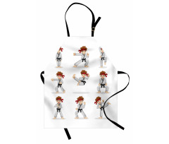 Martial Arts Boy Cartoon Apron