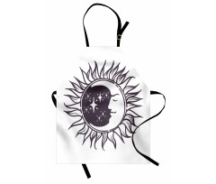 Cartoon Crescent in Sun Apron