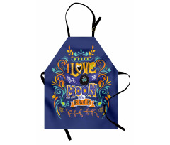 Floral Themed Text Apron