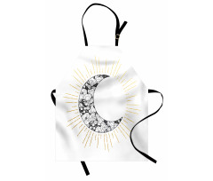 Crescent with Roses Art Apron