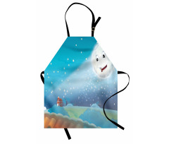 Cartoon Lunar Smiling Apron