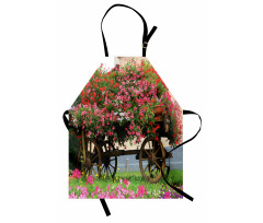 Flowers in Wooden Wagon Apron