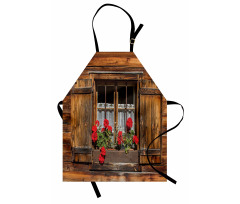 Wooden Hut with Window Apron