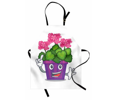 Flower Pot Smiling Art Apron