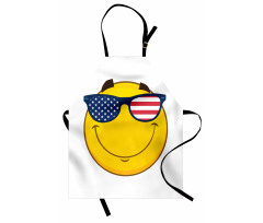 USA-Themed Emoji Sun Face Apron