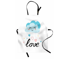 Love Cursive Text and Clouds Apron