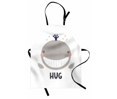 Cheerful Whale Hug Lettering Apron