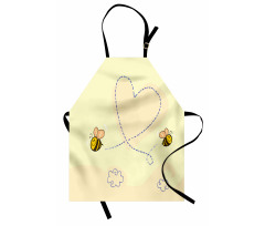 Buzzing Flies Heart Shape Apron