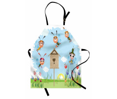 Cheerful Meadow Landscape Apron