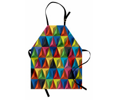 Geometrik Mutfak Önlüğü Rengarenk Kabartmalı Üçgen Desenli