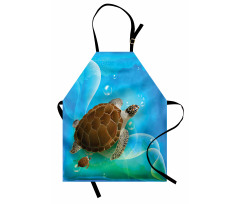 Swimming Turtle Family Apron