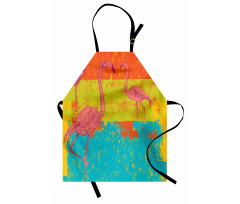 Retro Vintage Flamingo Apron