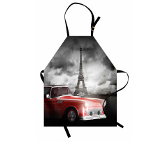 Vintage Car and Eiffel Apron