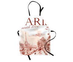 Vintage Watercolor Paris Apron