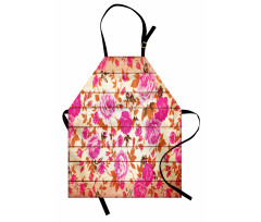 Roses on Wood Backdrop Apron