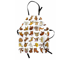 Dog Heads Puppy Canin Apron