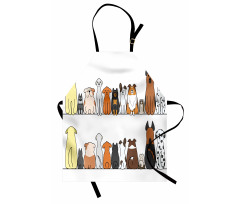 Dog Family in a Row Apron