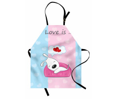 Puppies on Sofa Heart Shape Apron