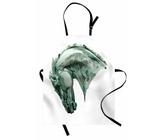 Green Stain Horse Head Apron