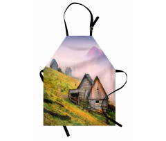 Wooden Houses Mountain Apron