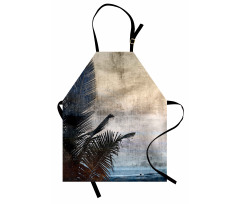 Grunge Palm Trees Art Apron