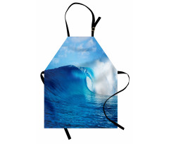 Cloudy Summer Sky Wavy Apron