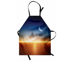 Sunset Sky Moon Stars Apron