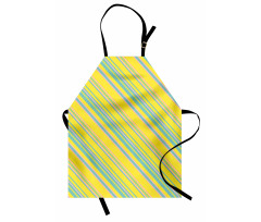 Soyut Mutfak Önlüğü Tekrarlanan Rengarenk Diyagonal Şeritler