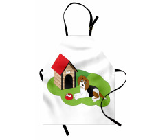 Dog House Bone Grass Graphic Apron