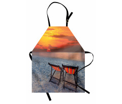 Beach with Colorful Sky Apron