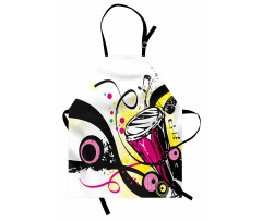 Retro Musical Abstract Art Apron