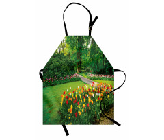 Garden with Tulips Trees Apron