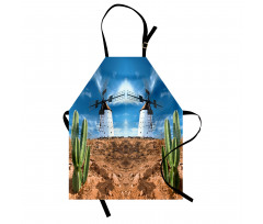 Windmill and Exotic Cactus Apron