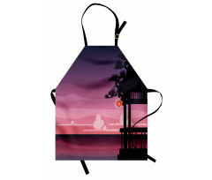 Ethnic Asian Pavilion Sunset Apron