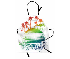 Grunge Summer Scenery Apron