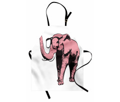 Cartoon Elephant in Glasses Apron