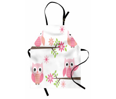 Spring Floral Baby Owls Apron