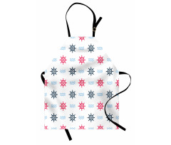 Ship Helm Waves Retro Apron